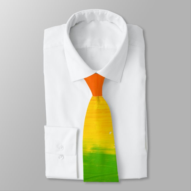 Fet HBT-Pride Rainbow Necktie - Oljefärg Stil Slips (Bunden)
