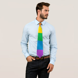 Fet HBT-Pride Rainbow Necktie - Oljefärg Stil Slips
