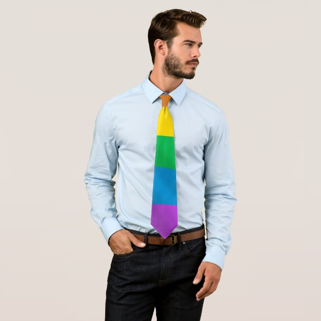 Fet HBT-Pride Rainbow Necktie - Oljefärg Stil Slips (In Situ)