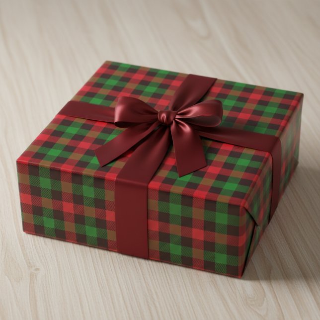 Fet Helgdag Play Presentpapper (Buffalo Plaid Holiday Wrapping Paper)