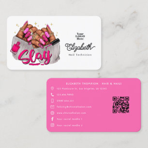 Fet Hett-Rosa African American Salon Branding Visitkort