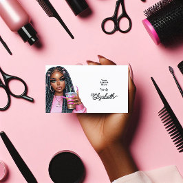 Fet Hett-Rosa African American Salon Branding Visitkort