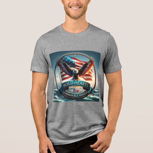 Fet hjärt, löslig Patriotic Eagle T Shirt (Framsida)
