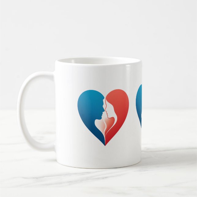 Fet hjärtkraft - Modern symbolisk Mugg-design Kaffemugg (Vänster)