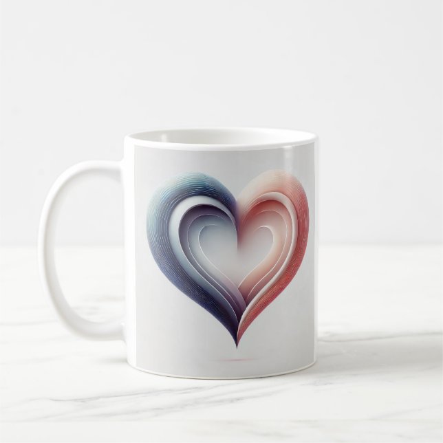 Fet hjärtkraft - Modern symbolisk Mugg-design Kaffemugg (Vänster)