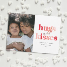 Fet Hugs och Kisses Photo Valentine Day Anteckningskort