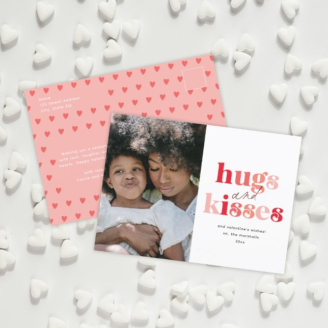 Fet Hugs och Kisses Photo Valentine Day Helg Vykort (Skapare uppladdad)