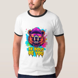 Fet illustration av björn med inspirerande slogan t shirt
