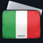 Fet italiensk Personlig Laptop Fodral<br><div class="desc">Denna djärva och enkla grönt, vit och röd av den italienska flagga på personligen laptop sleeve fodral. Det är en fantastisk gåva till alla som kärlek sitt italienska arv. Underbar för hem, kontor eller skola!</div>
