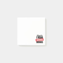 Fet “Jag läser förbjudna böcker” bokig Post-it Block