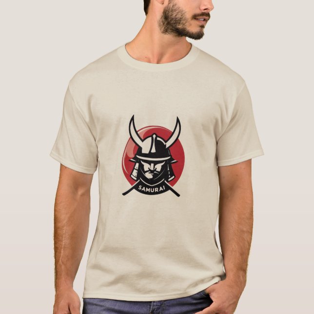 Fet japansk samurai Helmet Graphic Tee (Framsida)
