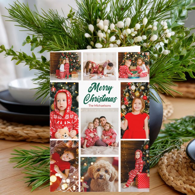 Fet jul flera familjefoto helgkort (Skapare uppladdad)