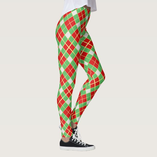 Fet jul - Röd och Grönt Play Leggings (Höger)