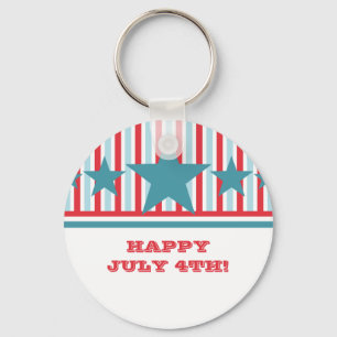 Fet juli 4:e nyckelkedjan i Stars och stripes Nyckelring