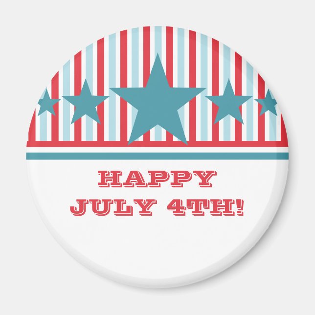 Fet juli 4:e Stars och stripes-magnet Magnet (Framsidan)