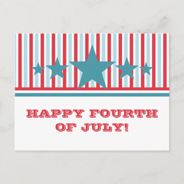 Fet juli 4:e Stars och stripes-vykort Vykort (Framsida)