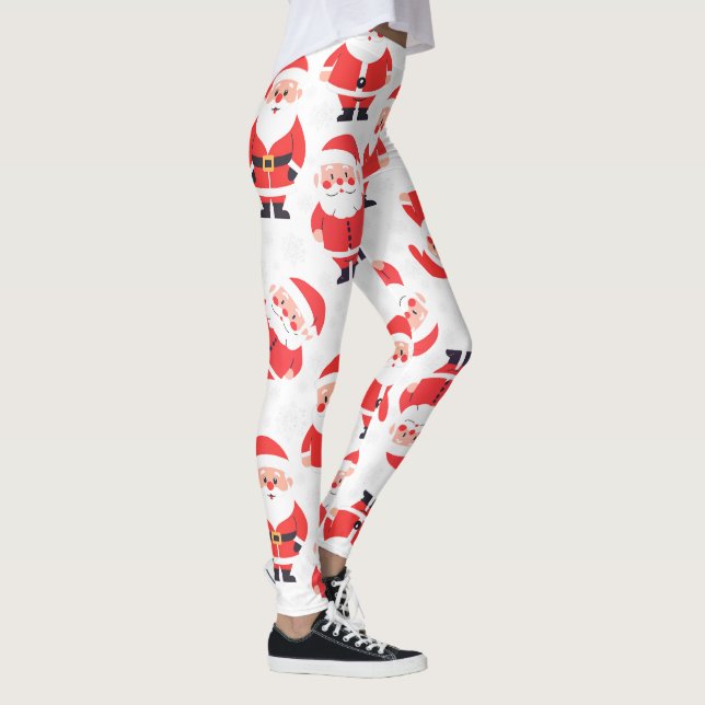 Fet Jultomten Novelty Red and White Party Leggings (Höger)
