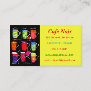 Fet kaffe/kafé, Affärskort Visitkort