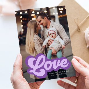 Fet Kärlek Lila Photo Valentine Day Julkort