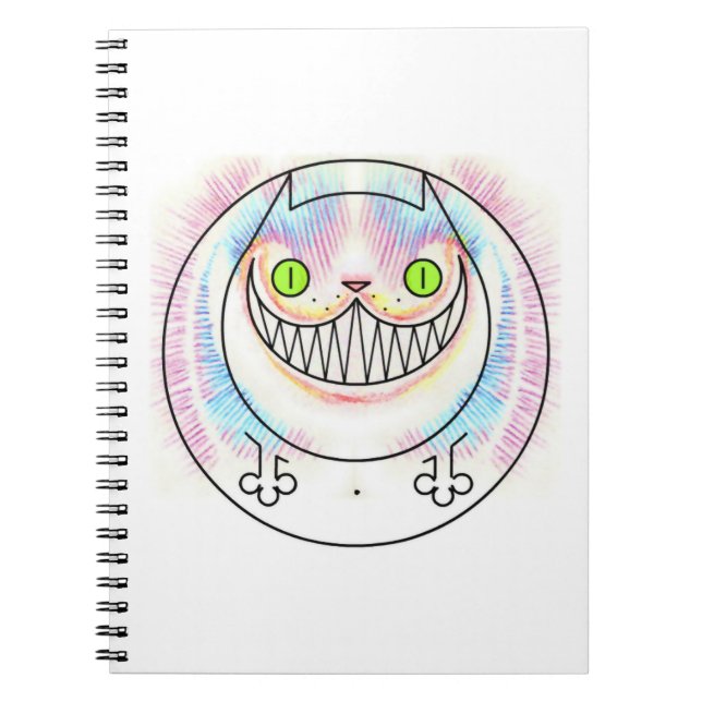 Fet katt Cheshire Cat Spiral Fotoanteckningsbok Anteckningsbok (Framsidan)