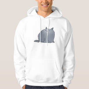 fet katt sweatshirt med luva