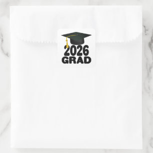 Fet klass 2026 Studenten Fyrkantigt Klistermärke