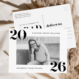 Fet klass av 2025 Black Photo Studentfest Inbjudan Vykort