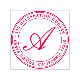 Fet klassisk skriptmonogramrund Returadress Självfärgande Stämpel