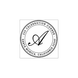 Fet klassisk skriptmonogramrund Returadress Stämpel