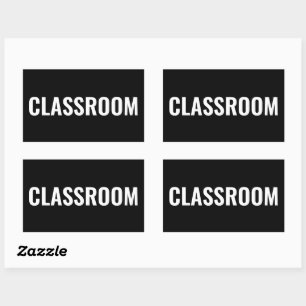 Fet KLASSROOM-etikettmarkering i rektangulär form Rektangulärt Klistermärke