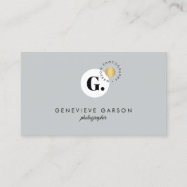 Fet Kreativ Monogram Logotyp Grått Social Media Visitkort