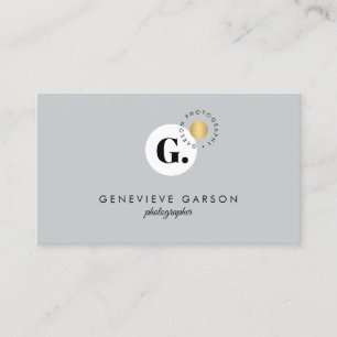 Fet Kreativ Monogram Logotyp Grått Social Media Visitkort