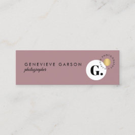 Fet Kreativ Monogram Logotyp Mauve Social Media Mini Visitkort
