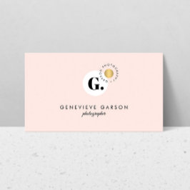 Fet Kreativ Monogram Logotyp Rosa Social Media Visitkort