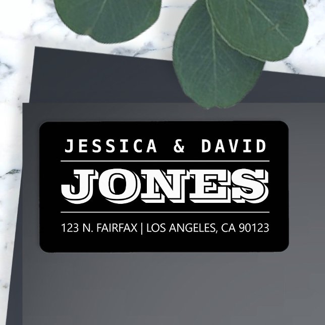 Fet Kreativ Tittar svartvitt Adressetikett (Skapare uppladdad)