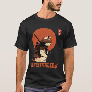 Fet krigskatt i klassisk samurai armor japansk t shirt