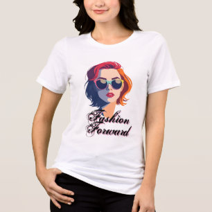 Fet kvinna med färgstarka solglasögon t shirt