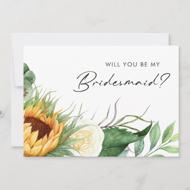 Fet Land solros | Bridesmaid Frieri Card Inbjudningar (Framsida)
