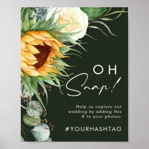 Fet Landsbygd Solsicker Mörkgrön Oj Fan Hashtag Poster