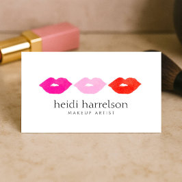 Fet Läppar Trio Watercolor Makeup Artist White Visitkort