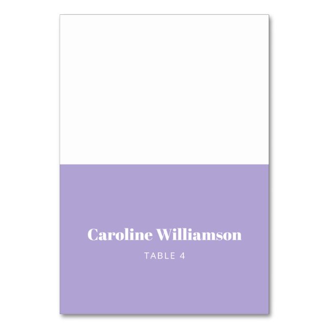 Fet Lavender Lila Typography Anpassningsbar Bord Bordsnummer (Framsidan)