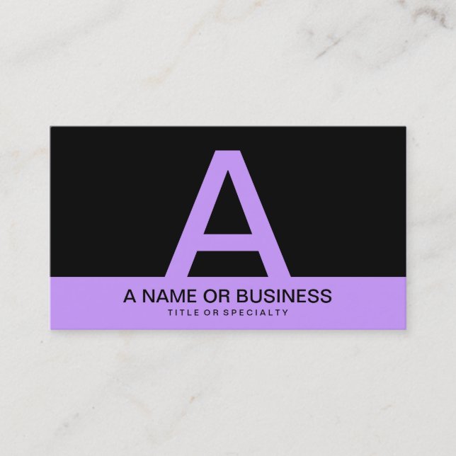 fet LAVENDER-monogram Visitkort (Framsida)