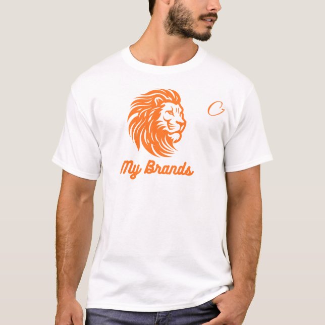 Fet Lejonlogotyp "Mina varumärken" Herr T-Shirt (Framsida)