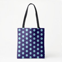 Fet Light Blue-Polka dots på marinblå