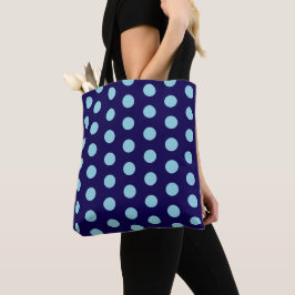 Fet Light Blue-Polka dots på marinblå Tygkasse