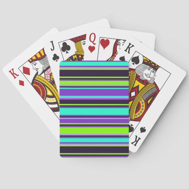 Fet Lila-, Aqua- och Chartreuse-dekorkort Casinokort (Baksidan)