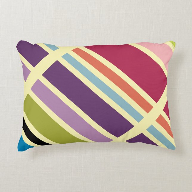 Fet Lila Blue och Orange Prydnadskudde (Framsidan)