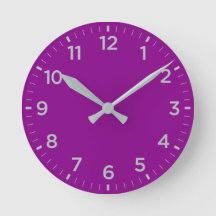 Fet Lila Grått Gloss Minimalist Wall Clock