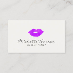 Fet Lila Läppar Watercolor Makeup Artist Visitkort