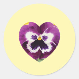 Fet Lila Pansy Digital Flower eart Runt Klistermärke